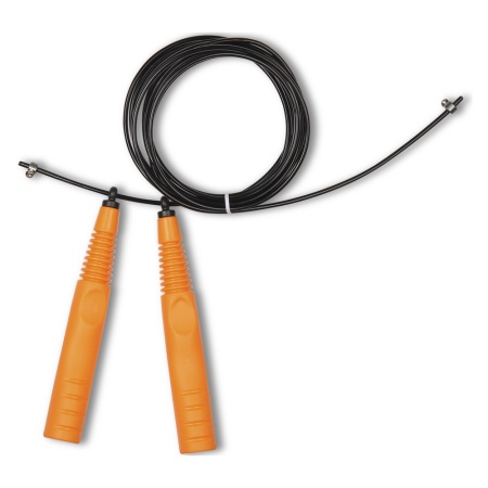 Купить Скакалка высокооборотная Кроссфит стальной шнур в оплетке 2.9 м чёрно-оранжевая в Горячийключе 